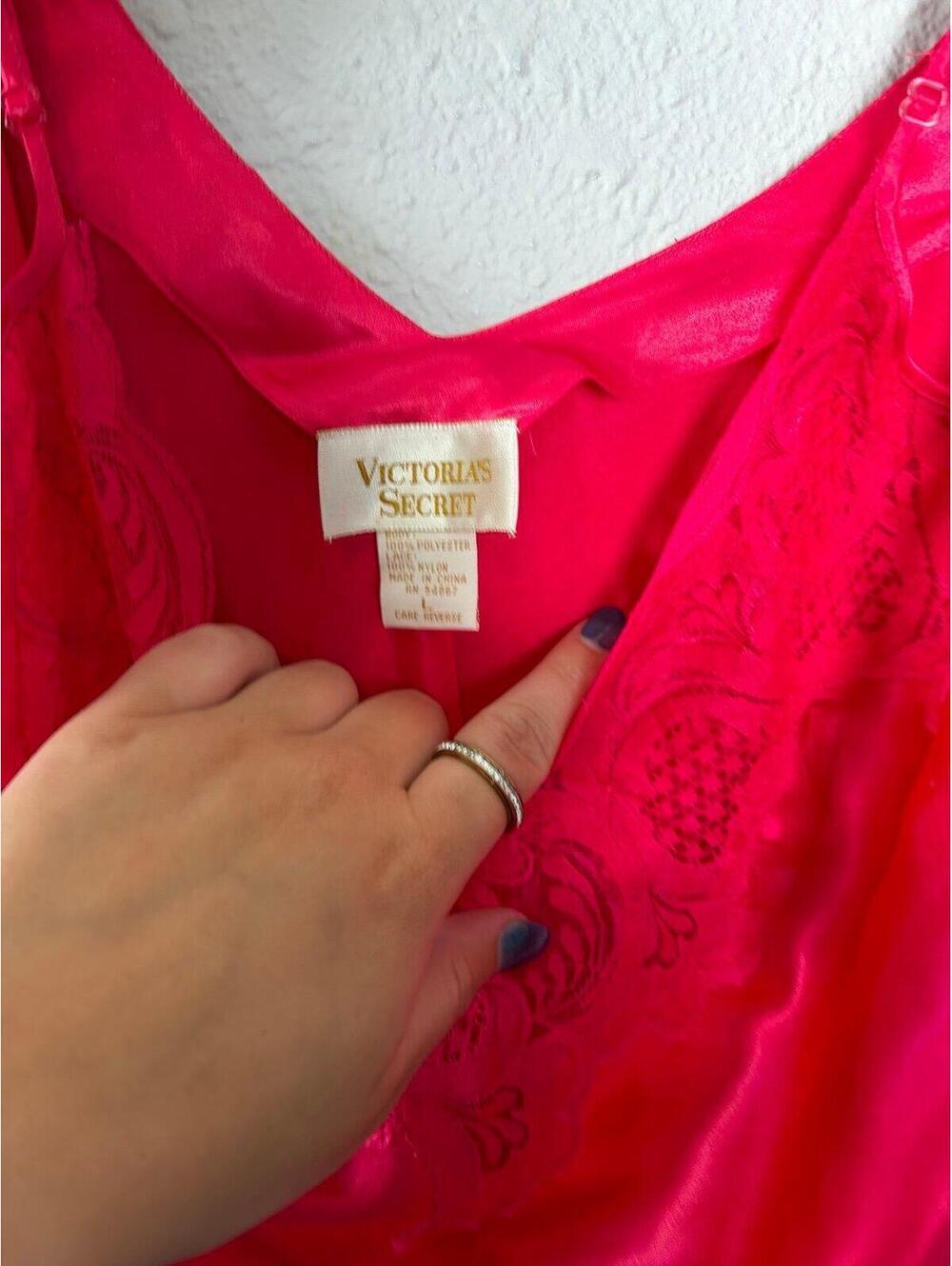 Vintage Victoria's Secret Pink Slip Dress size L - Picture 2 of 3